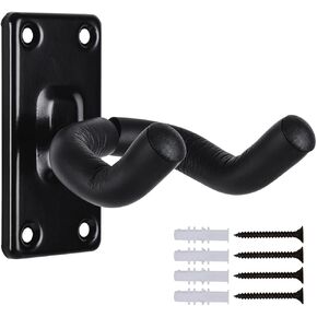 WOGOD Guitar Wall Mount, Guitar Wall Hangers, Guitar Hanger Wall Mount Hook Holder Stand for Wall (1Pack-Black …