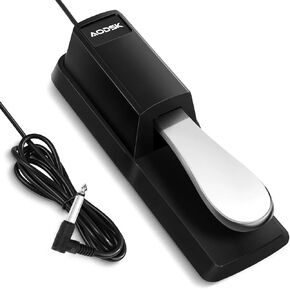 Aodsk Piano Sustain Pedal,Keyboard Sustain Pedal for Digital Piano With Polarity Switch and Anti-Slip Rubber Bottom For MIDI Keyboards, Digital Pianos,1/4'' (6.35mm) Input Plug