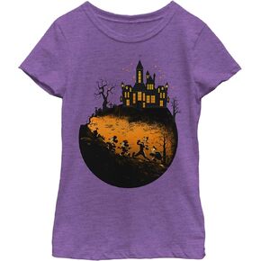Disney Characters Mickeys Haunted Halloween Girl's Heather Crew Tee