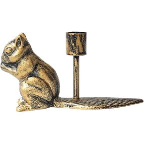 Classical Candle Holders, Vintage Home Decor Centerpiece, Iron Squirrel Style, Tabletop Decorative TeaLight Candle Stands (Bronze)