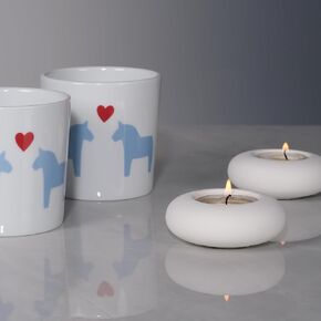 Handmade Decorative Pebble Tealight Candle Holder - Handcrafted Home Decor Accent for Calming Earthy Aesthetic White Cement Diameter 3 Inches Set of 2