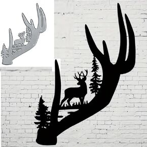 Christmas Deer Head Metal Die Cuts,Merry Christmas Tree Cedar Deer Elk Cutting Dies Cut Stencils DIY Scrapbooking Decorative Embossing Paper Party Wedding Card Making