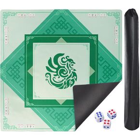 Large Mahjong Mat with Black Carrying Bag,Anti Slip and Noise Reduction Table Cover for Mahjong,Poker,Card Games,Dominoes,Board Games(Blue,31.5 inches)