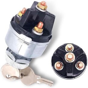 1 Pack Car Ignition Switch with Keys, Waterproof Durable Metal Vehicle Switch Replacement, Acc/Off/IGN, Universal 417 Automotive Ignition Starting Accessories (Silver)