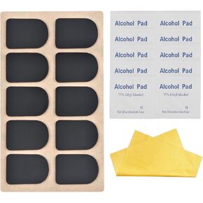 Rockhouse Clarinet Mouthpiece Cushions Patches Pads, Thick, 0.5mm Black, 10-Pack with Cleaning Kit