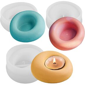 Wehous 3PCS قوالب حامل الشموع غير النظامية، 3D فقاعة شكل حلية حامل قوالب الراتنج الحاويات، Tealight نذري حامل المجوهرات طبق قوالب السيليكون للراتنج ملموسة الحرفية الزفاف ديكور الجدول in Kuwait
