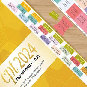 CPT 2024 Professional 1st Edition Index Tabs - 56 Color-Coded and Laminated Tabs with Page Markers and Alignment Guide - Book Organization (Book Not Included)