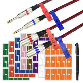 Charging Cable Label Tags, Electrical ID Wire Cords Marker, 8 Color 240pcs, Write and Print, Waterproof, for Computer, Ethernet, Speaker and Phone Wire Management Sticker
