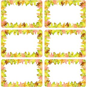 180 PCS Fall Leaves Name Tags Stickers, Thanksgiving Fall Autumn Maple Leaves Gift Tags Stickers Name Labels for Thanksgiving Fall Gift Packaging Organizing Jar Holiday Supplies, 2x3 inch
