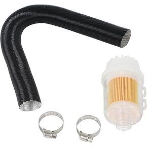 25mm Diesel Heater Air Intake Hose with Parking Heater Intake Air Filter and Clamp Connector Fits for Eberspacher Airtronic D2 D4 D1LC, for Chinese Diesel Heater 2KW 5KW