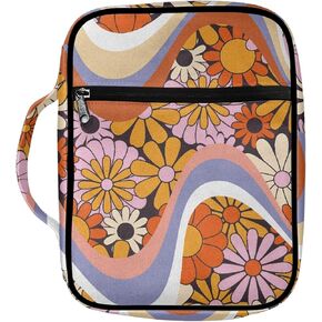 محفظة الكتاب المقدس الأزهار غطاء الكتاب المقدس مع حقيبة حمل الكتاب المقدس المحمولة مصنوعة من قماش أكسفورد، سهلة التنظيف غطاء الكتاب المقدس الأزهار in Kuwait