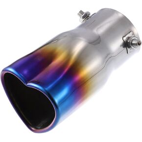 Car Exhaust Tip Pipe Heart Shaped Applicable Diameter 2.36" Universal Exhaust Pipe Muffler Tip Tailpipes Bolt-On Metal Baked Blue