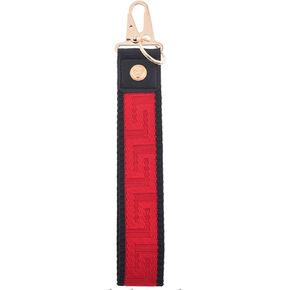 metaltree98 Canvas key chain，keychain，keychain wristlet. for Everyday Carry Cool Wrist Lanyard Strap for Men & Women (Black/Red)