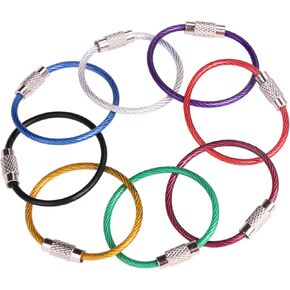 Mini Skater 8PCS 2mm X 4 Inches Assorted Colored Durability Stainless Steel Wire keychain key ring Cable Ring