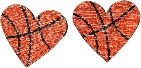 Heart Ball Sports Stud Earrings Ball Game Heart Shaped Basketball Volleyball Baseball American Football Stud Earrings for Women in Saudi Arabia