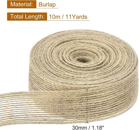 uxcell Burlap Fabric Ribbon, 3/8 Inch 11 Yards Natural Fabric Burlap Jute Ribbon for Christmas DIY Crafts Party Home Decor in Saudi Arabia