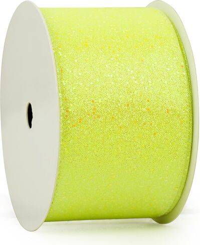 Lavender Purple Glitter Wired Ribbon 2.5 Inch x 10 Yard Purple Wired Ribbon for Wreaths and Bows, Crafts and Floral Supply, Lilac Spring Ribbon, Summer Ribbon, Wedding and Baby Shower in Kuwait