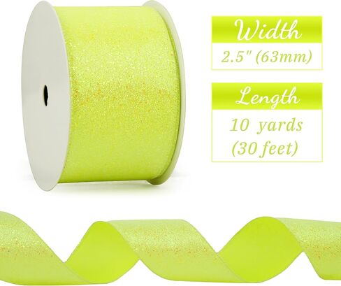 Lavender Purple Glitter Wired Ribbon 2.5 Inch x 10 Yard Purple Wired Ribbon for Wreaths and Bows, Crafts and Floral Supply, Lilac Spring Ribbon, Summer Ribbon, Wedding and Baby Shower in Kuwait