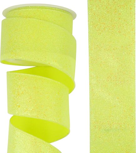 Lavender Purple Glitter Wired Ribbon 2.5 Inch x 10 Yard Purple Wired Ribbon for Wreaths and Bows, Crafts and Floral Supply, Lilac Spring Ribbon, Summer Ribbon, Wedding and Baby Shower in Kuwait