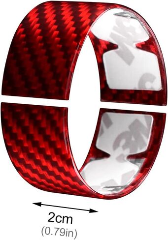 AIRSPEED for C8 Steering Wheel Circle Cover Sticker Real Carbon Fiber Steering Wheel Round Decorative Trim for Corvette C8 2020 2021 2022, Red in Saudi Arabia