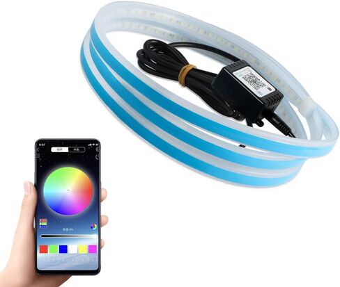 شريط إضاءة LED من Rsept، دليل غطاء المحرك، شريط إضاءة زخرفي أثناء النهار والجري، شريط إضاءة لغطاء السيارة، شريط إضاءة LED مرن مقاوم للماء 12 فولت (أبيض، 70 بوصة) in Saudi Arabia
