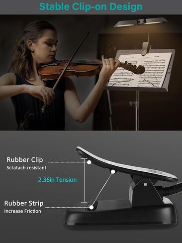 Vekkia Folding Music Stand Light, Portable 42 LED Rechargeable Super Bright Clip On Piano Lamp,Professional 5 Brightness×3 Color Temperature, Perfect for Grand Piano, Book Reading in Kuwait