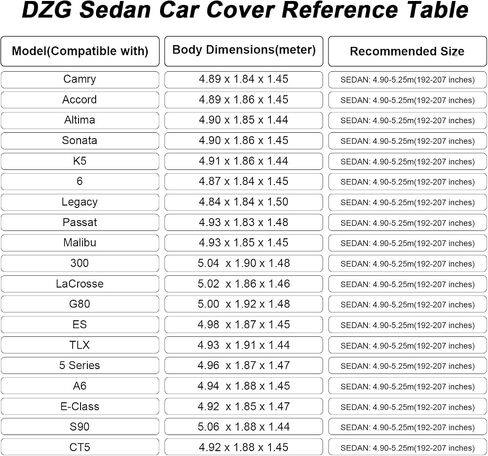 DZG Indoor Sedan Car Cover Comaptible with Altima Malibu Accord Charger K5 Sonata Impala ES Maxima Mirai Fit 192-207 inch Paint Sun Protection Scratch Resistant Dustproof Stretch Soft in Saudi Arabia