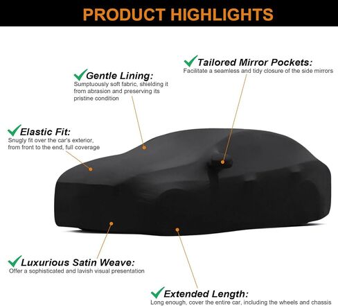 DZG Indoor Sedan Car Cover Comaptible with Altima Malibu Accord Charger K5 Sonata Impala ES Maxima Mirai Fit 192-207 inch Paint Sun Protection Scratch Resistant Dustproof Stretch Soft in Saudi Arabia