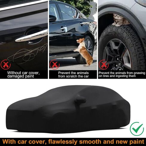 DZG Indoor Sedan Car Cover Comaptible with Altima Malibu Accord Charger K5 Sonata Impala ES Maxima Mirai Fit 192-207 inch Paint Sun Protection Scratch Resistant Dustproof Stretch Soft in Saudi Arabia