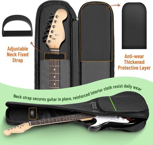 CAHAYA Bass Guitar Bag Gig Bag 0.3inch Padding Black Padded Backpack Soft Electric Bass Case Green CY0292 in Kuwait