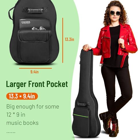 CAHAYA Bass Guitar Bag Gig Bag 0.3inch Padding Black Padded Backpack Soft Electric Bass Case Green CY0292 in Kuwait