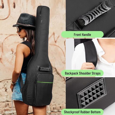 CAHAYA Bass Guitar Bag Gig Bag 0.3inch Padding Black Padded Backpack Soft Electric Bass Case Green CY0292 in Kuwait