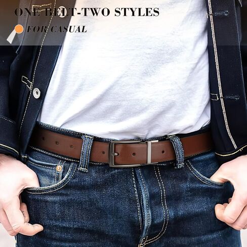 Mens Belt Leather Reversible Belt for Men 1 3/8" Men's Belt for Dress Pants 2 Styles in One Belt in Kuwait