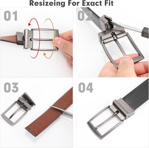Mens Belt Leather Reversible Belt for Men 1 3/8" Men's Belt for Dress Pants 2 Styles in One Belt in Kuwait
