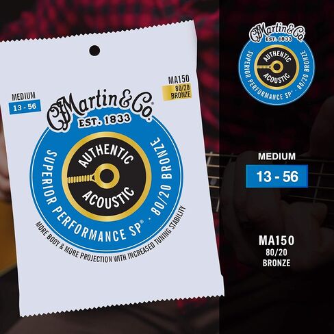 Martin Authentic Acoustic Guitar Strings, Superior Performance Extra Custom Light in Kuwait