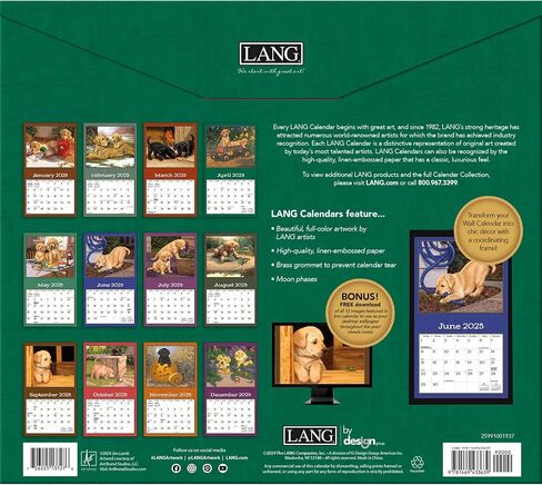 LANG Puppy 2025 Wall Calendar (25991001937) in Saudi Arabia