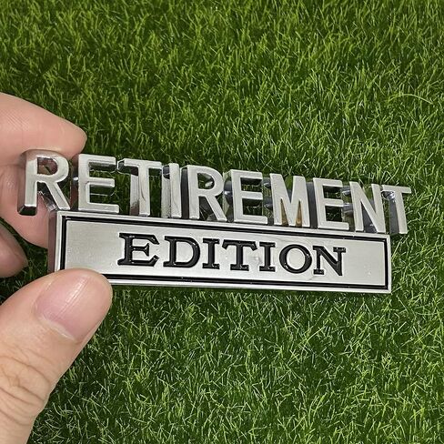 2 Pack Retirement Edition Emblem 3D Badge Chrome Car Decal Raised Letters Metal Sticker with Strong Adhesive Replacement for Universal Vehicle, Truck, SUV (Silver/Black) in Saudi Arabia