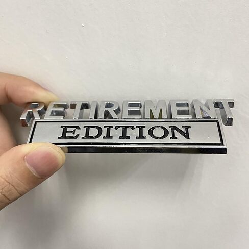 2 Pack Retirement Edition Emblem 3D Badge Chrome Car Decal Raised Letters Metal Sticker with Strong Adhesive Replacement for Universal Vehicle, Truck, SUV (Silver/Black) in Saudi Arabia