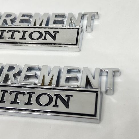 2 Pack Retirement Edition Emblem 3D Badge Chrome Car Decal Raised Letters Metal Sticker with Strong Adhesive Replacement for Universal Vehicle, Truck, SUV (Silver/Black) in Saudi Arabia