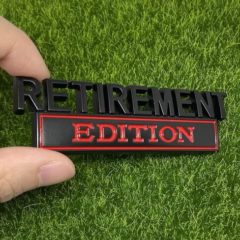2 Pack Retirement Edition Emblem 3D Badge Chrome Car Decal Raised Letters Metal Sticker with Strong Adhesive Replacement for Universal Vehicle, Truck, SUV (Silver/Black) in Saudi Arabia
