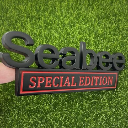 2 Pack Seabee Edition Car Emblem, 3D Raised Metal Car Decals Exterior Truck Stickers Chrome Badge with Strong Adhesive for Car Truck Auto (Black/Red) in Saudi Arabia
