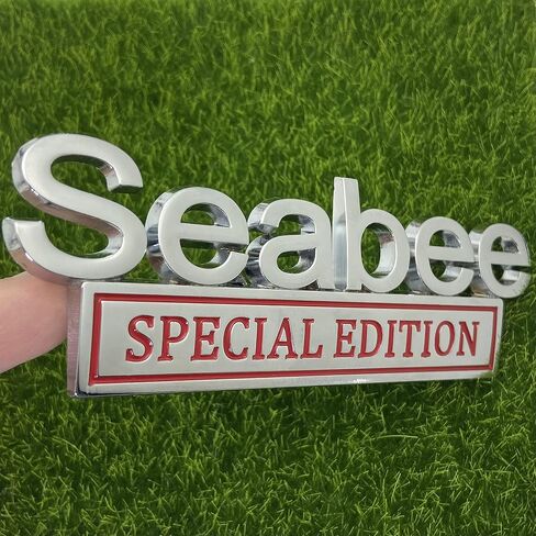 2 Pack Seabee Edition Car Emblem, 3D Raised Metal Car Decals Exterior Truck Stickers Chrome Badge with Strong Adhesive for Car Truck Auto (Black/Red) in Saudi Arabia