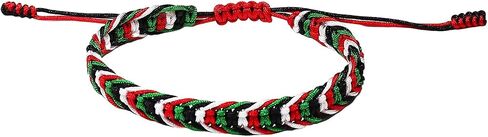 Pingyongchang Free Palestine Silicone Bracelet Handmade Adjustable Braided Palestinian Flag Rope Bracelet for Women Men Save Gaza Support Palestine Jewelry in Saudi Arabia