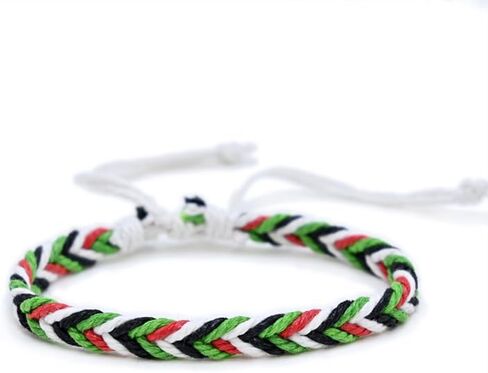 Pingyongchang Free Palestine Silicone Bracelet Handmade Adjustable Braided Palestinian Flag Rope Bracelet for Women Men Save Gaza Support Palestine Jewelry in Saudi Arabia