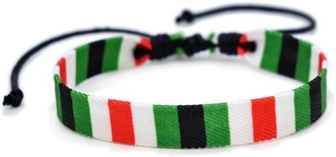 Pingyongchang Free Palestine Silicone Bracelet Handmade Adjustable Braided Palestinian Flag Rope Bracelet for Women Men Save Gaza Support Palestine Jewelry in Saudi Arabia