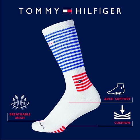 Tommy Hilfiger Men's Athletic Socks - Cushioned Crew Socks (5 Pack) in Saudi Arabia