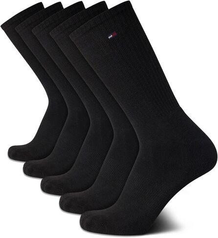 جوارب رياضية للرجال من Tommy Hilfiger - جوارب مبطنة للطاقم (5 عبوات) in Saudi Arabia