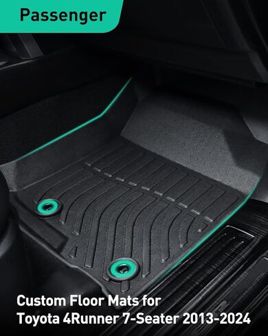 DiffCar® for Toyota 4Runner 7 مقاعد أرضية الحصير وبطانة البضائع 2013-2024، تناسب جميع الأحوال الجوية بطانات أرضية السيارة ملحقات السيارة لـ 4Runner 2024 2023 2022 2021 2020 2019 2018 2017 2016 2015 2014 2013 in Kuwait