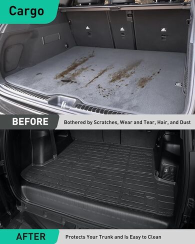 DiffCar® for Toyota 4Runner 7 مقاعد أرضية الحصير وبطانة البضائع 2013-2024، تناسب جميع الأحوال الجوية بطانات أرضية السيارة ملحقات السيارة لـ 4Runner 2024 2023 2022 2021 2020 2019 2018 2017 2016 2015 2014 2013 in Kuwait