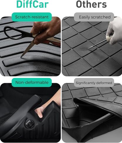DiffCar® for Toyota 4Runner 7 مقاعد أرضية الحصير وبطانة البضائع 2013-2024، تناسب جميع الأحوال الجوية بطانات أرضية السيارة ملحقات السيارة لـ 4Runner 2024 2023 2022 2021 2020 2019 2018 2017 2016 2015 2014 2013 in Kuwait
